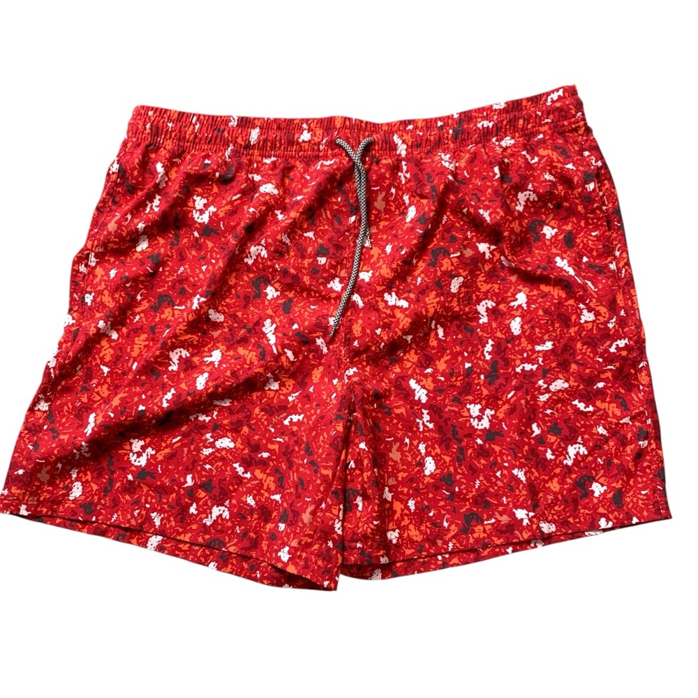Biwisy Red White Patterned Swim Shorts Men’s XL – NWT